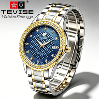 Montre Tourbillon Premium TEVISE pour Hommes, Montre Personnalisée avec Diamants, Montre Mécanique Automatique pour Hommes, Acier Inoxydable