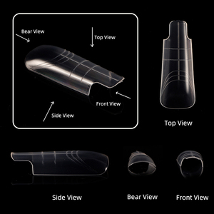 Thin Clear Crystal Full Cover <b>Nail</b> Dual Forms Paperless Quick Building Gel <b>Extension</b> Mold Tips - Product Image 2