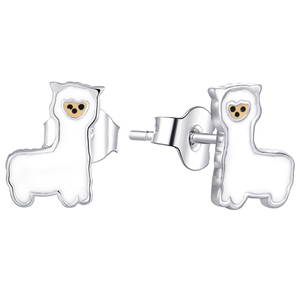 Pendientes de Alpaca de Plata de Ley 925 YILUN, Chapados en Rodio, Diseño de Llama, Personalizables para Niños - Product Image 1