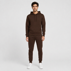 High Quality 100% Cotton Solid Winter Warm Fleece <b>Hoodies</b> made in India in espresso <b>brown</b> color - Product Image 1