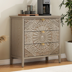 Single 3 Drawer Cabinet American Furniture Bedroom Living Room Study <b>Storage</b> Drawers - Product Image 4