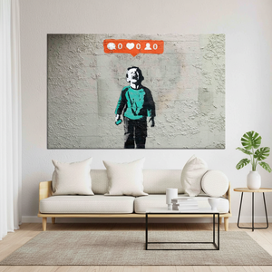 ภาพพิมพ์บนผ้าใบ "Banksy Nobody Like Me" ศิลปะกราฟฟิตีแนวสตรีทอาร์ต แบบห่อผ้าใบ - Product Image 3