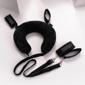 Oreiller en forme de U pour les jambes Bdsm, noir/rose, prix compétitif, matériau <span class=keywords><strong>super</strong></span> doux en cristal, coton pp, menottes incluses, jouet <span class=keywords><strong>sexy</strong></span> - Product Image 2