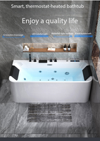 Baignoire de massage autoportante moderne de luxe avec drain, 12 jets, écologique, certifiée CE CUPC