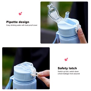 Gobelet en plastique pour enfants, mignon ours de dessin animé, sans BPA, bouteille d'eau de 750 ml, pour étudiants, enfants, bébés - Product Image 6