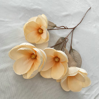 Bunga Magnolia Simulasi Elegan, Rangkaian Bunga untuk Dekorasi Dinding, Meja, Pesta Ulang Tahun, dan Acara Peringatan, Tata Letak Artistik