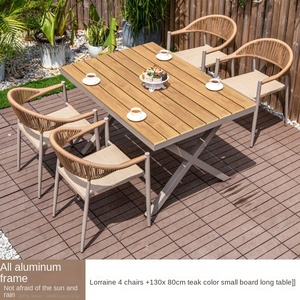 Ngoài trời nhựa gỗ mây ăn bàn ghế thiết lập với anticorrosive kết thúc cho sân vườn sân thượng ban công sử dụng bình thường - Product Image 5