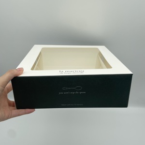 Tall clear 6inch 12x12x12 White Rectangle Tall Cake Box <strong>14</strong> Inch 12x12x8 12 Inch Mini Cake Box 10inch Packaging with Window - Product Image 3