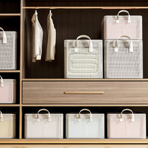 Clothing <b>Storage</b> <b>Box</b> Rectangle Transparent Folding Organizer Wardrobe Closet <b>Storage</b> Solution - Product Image 1