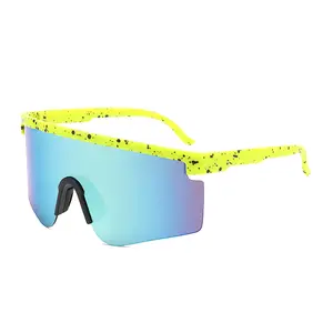 10 색 새로운 야외 대형 프레임 원피스 남성 여성 운전 안경 스포츠 사이클링 패션 선글라스 도매 9322 안경