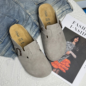 Mules en cuir décontractées, chaussures mules personnalisées, mules pour femmes en cuir véritable de haute qualité, pantoufles souples en liège, sabots tendance - Product Image 2