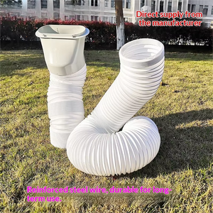 Tuyau d'évacuation pour <span class=keywords><strong>climatiseur</strong></span> portable 130/150 mm, tuyau d'aération télescopique en PP ondulé - Product Image 4