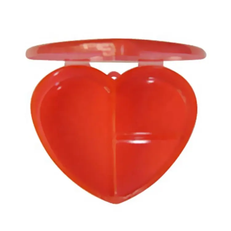 Hot Sale 3 Cases Heart Shape Plastic Pill Box