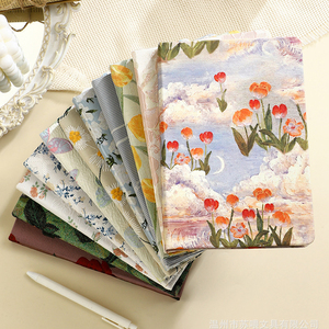 <strong>A6</strong> Fabric Aesthetic <strong>Notebook</strong>, Student Diary, Embossed 3D Cloth Cover Cute <strong>Notebook</strong> - Product Image 6