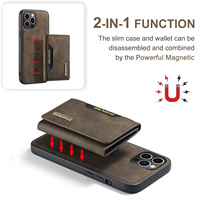 Leyi 2 en 1 étui de téléphone en cuir portefeuille Rfid bloquant le porte-carte d'identité sac d'argent multifonctionnel pour iphone 15 pro porte-cartes portefeuille