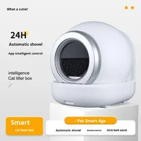 Bac à litière pour chat entièrement automatique, intelligent, sphérique, 20L, facile à nettoyer, fermé, avec système de ramassage des excréments en un clic, design breveté