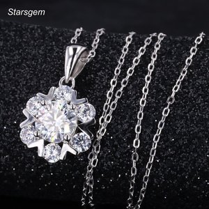 Starsgem Lab Diamond <b>necklace</b> DEF Color VS Clarity Winter's Whisper 925 Sterling Silver <b>Necklace</b> - Product Image 2