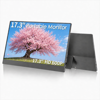 Moniteur portable double écran AHXJKA 17,3 pouces 1600x900 HD 60Hz USB-C pour le travail, compatible Windows et Mac