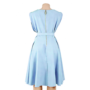 Robes de Carrière Formelles Toutes Saisons pour Femmes, Élégantes, Col Rond, Taille Naturelle, Coupe Ample, Boutons, Dentelle, Longueur Genou, Style Africain, Grandes Tailles - Product Image 4