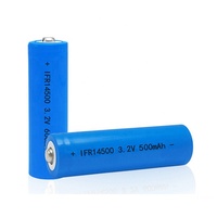 Baterai Lithium Bulat Berkualitas Tinggi 3.2V 300mAh 500mAh 600mAh IFR 14500 LiFePO4