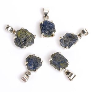 Collar con Colgante de Zafiro Azul Natural GEMKORA, Plata de Ley 925 con Engaste de Garras, Unisex, para Uso Diario - Product Image 3