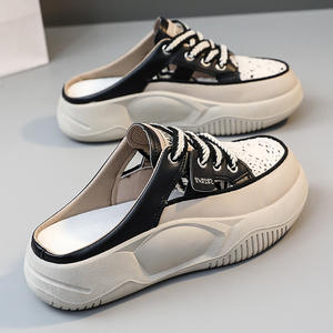 Zapatillas K8630 para mujer, medias zapatillas para mujer, suelas gruesas transpirables para aumentar la altura, sandalias versátiles para mujer - Product Image 1