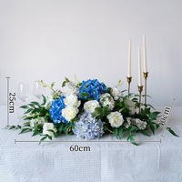 Centre de table floral artificiel de style européen avec fausses fleurs pour longue table à manger, décoration de mariage à domicile