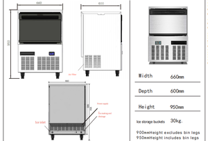 Commercial 80Kg Self-Contained Large Cube Ice Maker 220V 30Kg Water <b>Spray</b> Self-Sufficient Compressor for High <b>Volume</b> Needs Ice M - Product Image 3