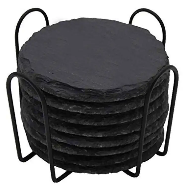 Набор черных подставок в стиле ретро, круглая железная рамка с откидной крышкой, теплозащитная подставка