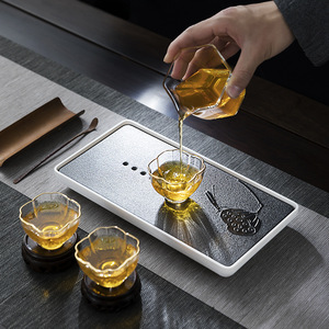 Bandeja de Té de Estilo Japonés, Imitación Piedra, Tamaño Pequeño, Simple, de Melamina, para Preparación en Seco, Mini Mesa de Té, Juego de Té Kung Fu, Reutilizable - Product Image 2