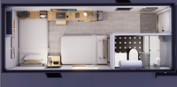 Maison mobile préfabriquée en acier modulaire sur roues, maison mobile avec remorque