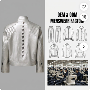 Giacca in Pelle Premium Ispirata al Metallo 'Silver Dragon Spine' per Uomo, Abbigliamento Streetwear Avant-Garde, Cappotto da Motociclista in Pelle PU - Product Image 1