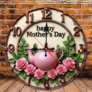 Round Wooden Wall <b>Clock</b> 25Cm Thickened Frame Silent Non Ticking Home Hotel Decor <b>Clock</b> - Product Image 5