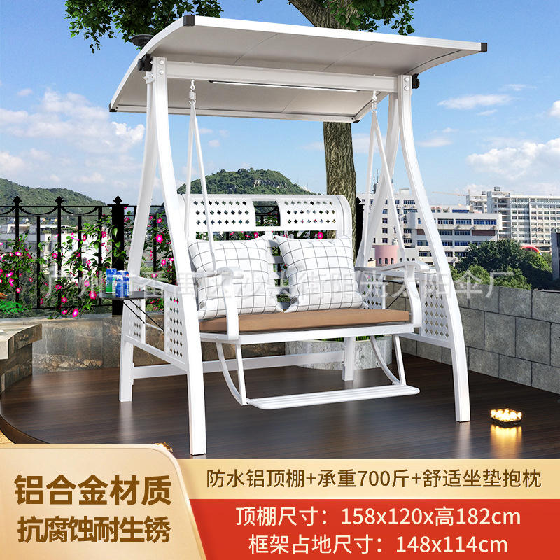 Blanche-neige fleur de prunier double balançoire [avec pied]-dessus en aluminium