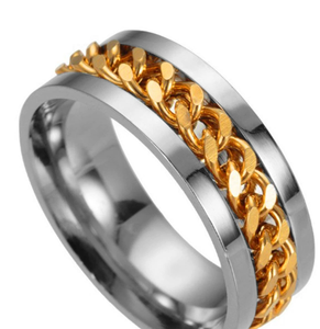 DFR04 Nuevo Anillo de Cadena de Acero Inoxidable de Moda para Hombre y Mujer, 4 Colores, Alta Calidad - Product Image 1