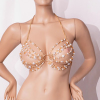 Chaîne de corps de luxe en alliage, style coquille de sirène, pour haut de bikini à col halter, vêtement moulant pour mariage, fête, vacances, laboratoire