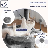 Grand arbre à chat pour chats de grande taille avec lit, griffoir et plateforme de saut - Panneau en bois recouvert de sisal - Emballé en carton - 4+ niveaux - Vente en gros