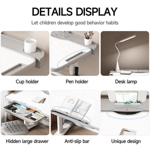 Ev Çalışma Masası Okul Masası Sandalyeli Birleşik Okul Mobilyası Sınıf Masası ve Sandalyesi - Product Image 4