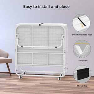 <span class=keywords><strong>Cama</strong></span> Plegable Moderna Multifuncional con Altura Ajustable, Colchón de Espuma Viscoelástica, Ruedas Giratorias, <span class=keywords><strong>Cama</strong></span> Plegable Tamaño Individual, <span class=keywords><strong>Cama</strong></span> de Invitados - Product Image 5