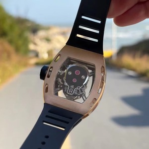 Exquisite Rose Gold Diamond-encrusted Openwork Tourbillon Men's <b>Automatic</b> Mechanical Power Reserve Business Watch - Product Image 2