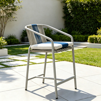 Chaise haute moderne en aluminium et osier OSMEN VODDEN pour extérieur, patio, balcon et jardin