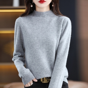 Pull en maille pour femme, col mi-haut, mélange de <span class=keywords><strong>laine</strong></span>, coupe ample, automne/hiver, nouveau pull uni, taille S-<span class=keywords><strong>XXL</strong></span> - Product Image 3