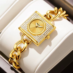 Nouvelle <span class=keywords><strong>montre</strong></span> de luxe pour femme YaLaLuSi 2026, avec cristaux dorés et diamants, coffret de <span class=keywords><strong>montre</strong></span>, outil de retrait de <span class=keywords><strong>montre</strong></span>, cadeau pour femme, placage ionique sous vide - Product Image 1
