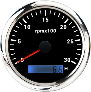 7 Digital Backlights 85mm Diesel Tachometer RPM Gauge REV Counter With Hour Meter 1-8000RPM