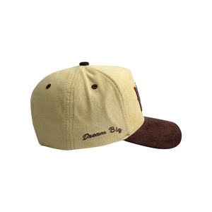 Chapeau en velours côtelé avec broderie Gorra Sin logo 5panel Cotton Baseball Snapback Côtelé avec broderie au point <span class=keywords><strong>de</strong></span> chaîne personnalisé sur toute la surface - Product Image 4