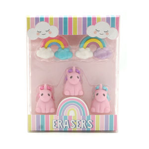 Soododo, fournisseur d'usine, ensemble de papeterie personnalisée, gomme à crayon <span class=keywords><strong>licorne</strong></span> mignonne, gommes personnalisées créatives pour enfants - Product Image 1