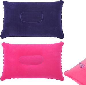 Oreiller de voyage gonflable carré en tissu floqué, ultraléger, compact et confortable pour les voyages et le camping - Product Image 1