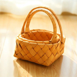 Festival fleur panier <span class=keywords><strong>saule</strong></span> tissé Portable <span class=keywords><strong>bois</strong></span> tissé puce en <span class=keywords><strong>bois</strong></span> outil <span class=keywords><strong>de</strong></span> mariage panier-cadeau - Product Image 4