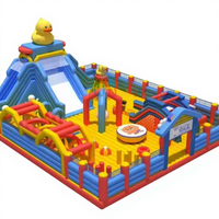 Parc de trampolines gonflables d'extérieur, personnalisation en usine, grand château gonflable avec souffleur