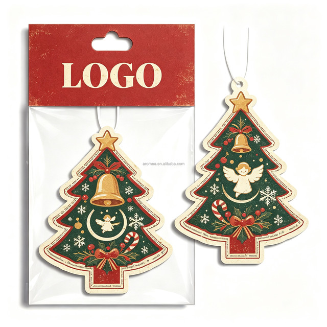 Wholesale Custom Made Paper Air Freshener Fragrance Hanging Car Perfume LOGO Air Freshener with Back Card